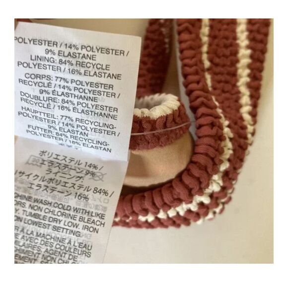 Madewell Striped Textured Bandeau Bikini Top XXL - Picture 9 of 9